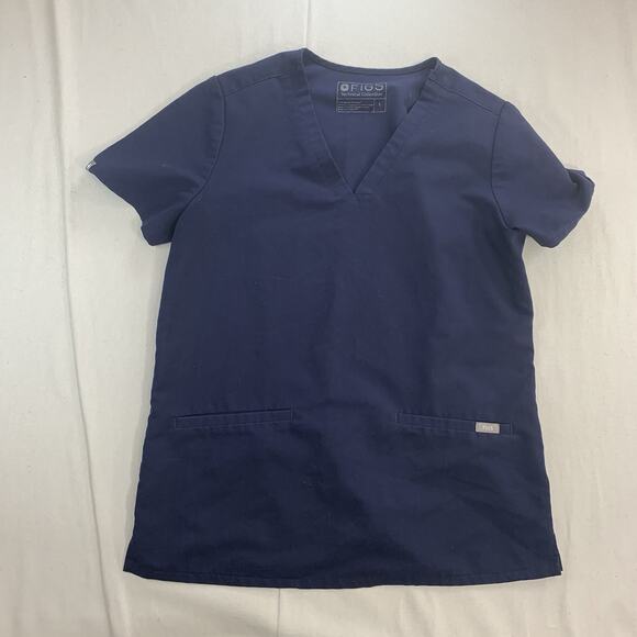 Figs Technical Collection V Neck Scrubs Top Shirt Mens Size Small Blue - Picture 1 of 6